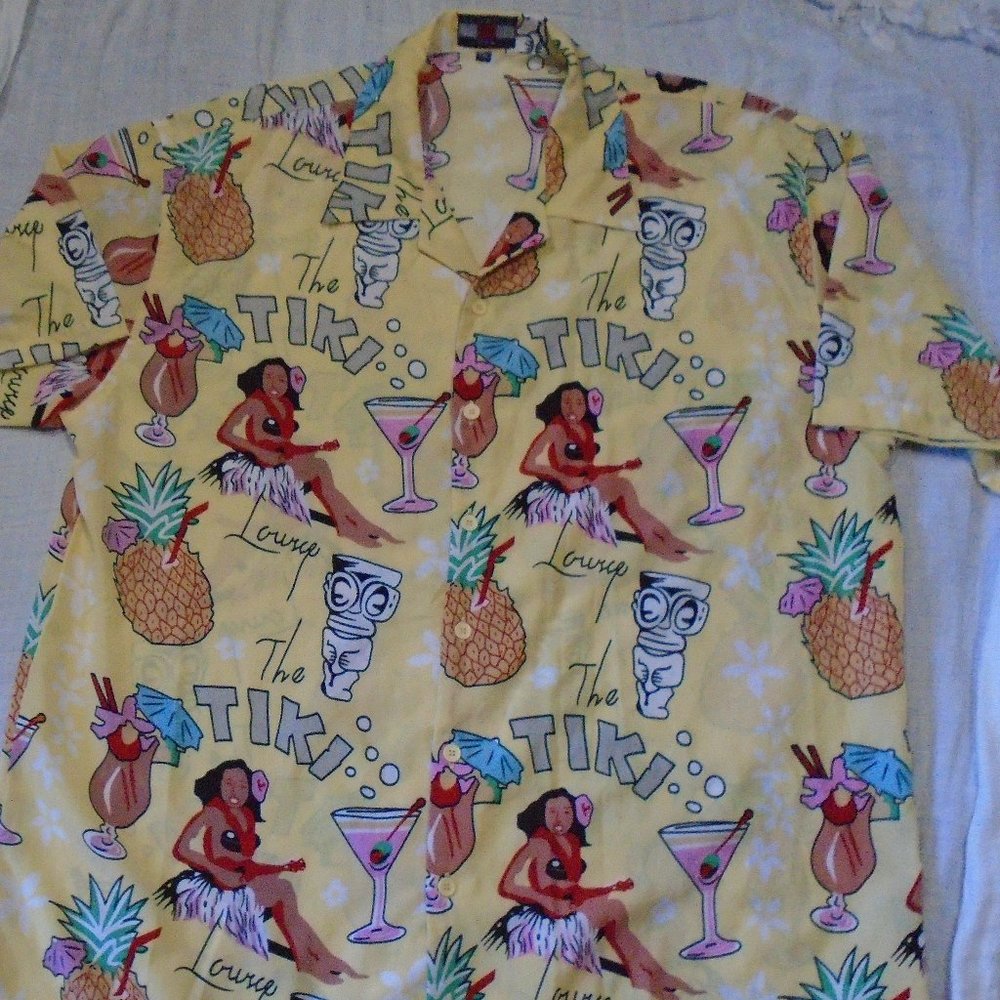 Vintage The Tiki Lounge Hawaiian Shirt Size 3XL